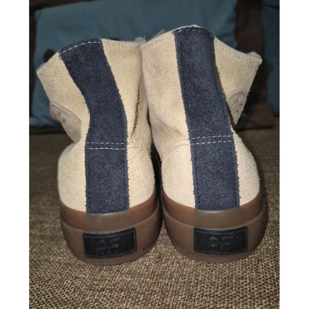 P.F. Flyers Men’s Suede Ankle Bootie Lace-Up Colorblock Beige/Blue/Brown 5.5 - Picture 7 of 8